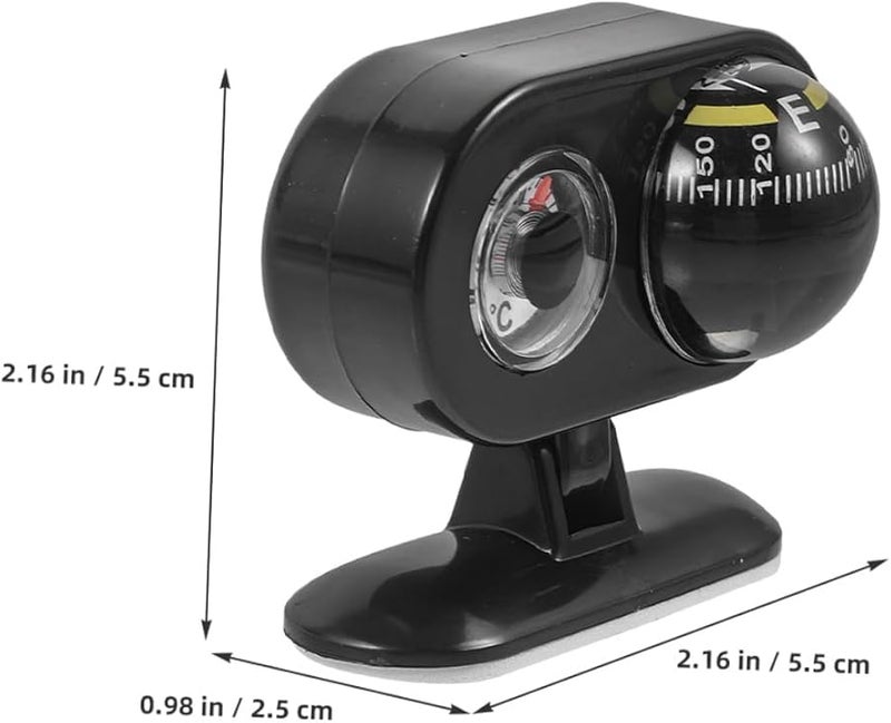 2Pcs Car Compass Thermometer Ball Dashboard Mount for Truck Boat Marine Outdoor Use - Image 2